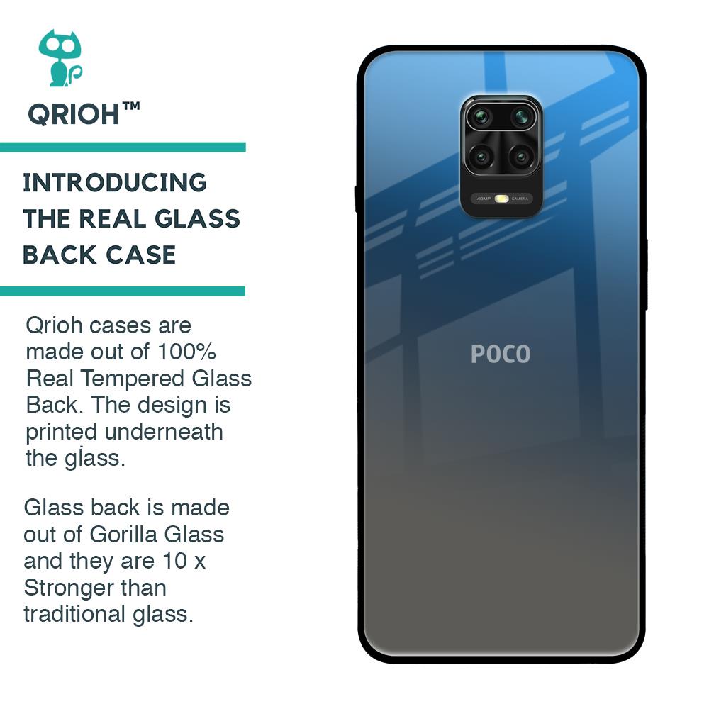 Blue Grey Ombre Glass Case for Poco M2 Pro