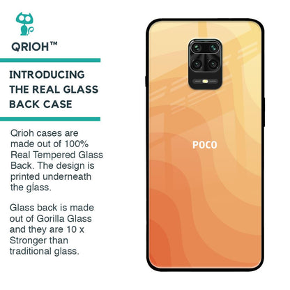 Orange Curve Pattern Glass Case for Poco M2 Pro