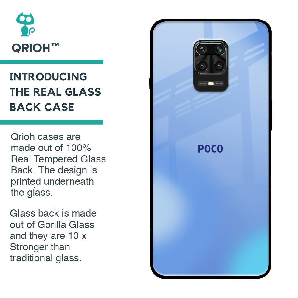 Vibrant Blue Texture Glass Case for Poco M2 Pro