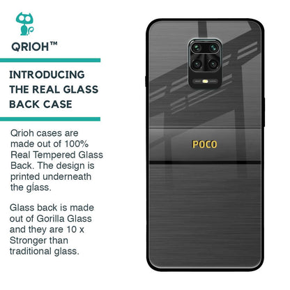 Grey Metallic Glass Case For Poco M2 Pro
