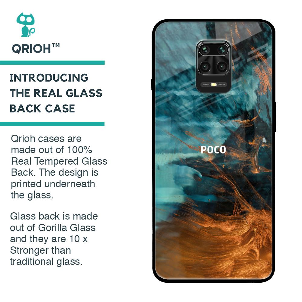 Golden Splash Glass Case for Poco M2 Pro