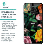 Flowers & Butterfly Glass Case for Poco M2 Pro