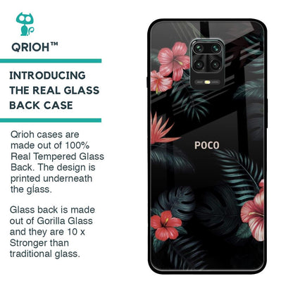 Tropical Art Flower Glass Case for Poco M2 Pro