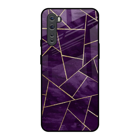 Geometric Purple OnePlus Nord Glass Back Cover Online