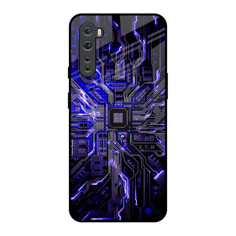 Techno Color Pattern OnePlus Nord Glass Back Cover Online