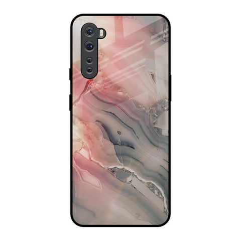 Pink And Grey Marble OnePlus Nord Glass Back Cover Online
