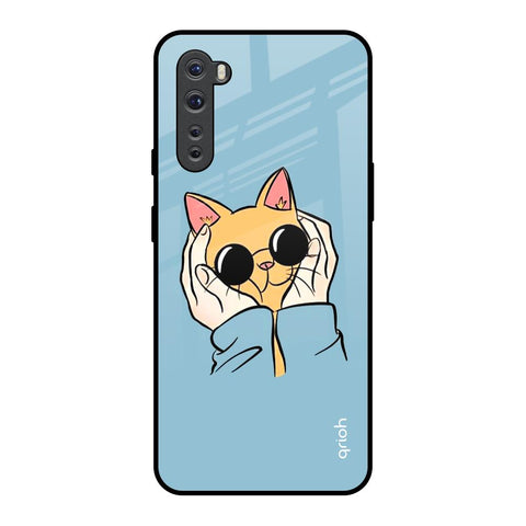 Adorable Cute Kitty OnePlus Nord Glass Back Cover Online