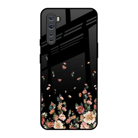 Floating Floral Print OnePlus Nord Glass Back Cover Online