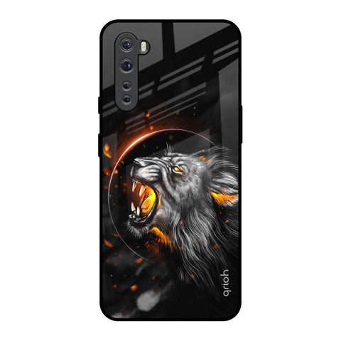 Aggressive Lion OnePlus Nord Glass Back Cover Online