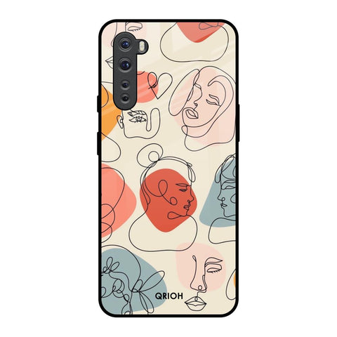 Abstract Faces OnePlus Nord Glass Back Cover Online