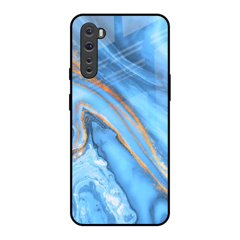 Vibrant Blue Marble OnePlus Nord Glass Back Cover Online