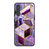 Purple Rhombus Marble OnePlus Nord Glass Back Cover Online