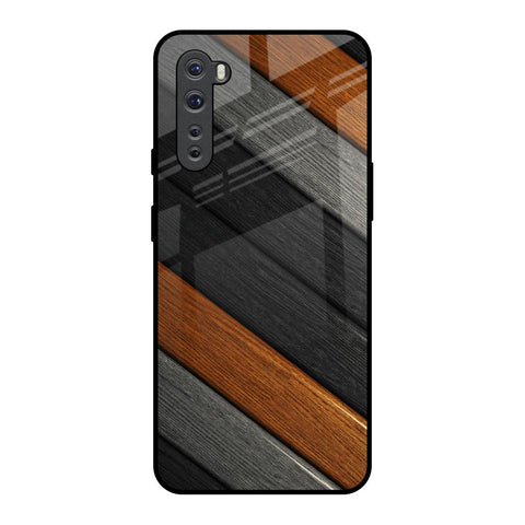 Tri Color Wood OnePlus Nord Glass Back Cover Online