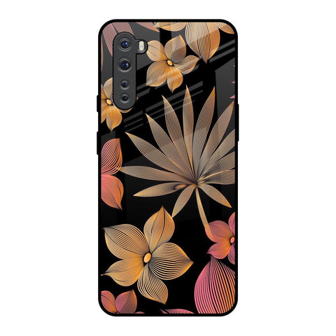 Lines Pattern Flowers OnePlus Nord Glass Back Cover Online