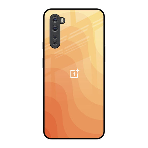 Orange Curve Pattern OnePlus Nord Glass Back Cover Online