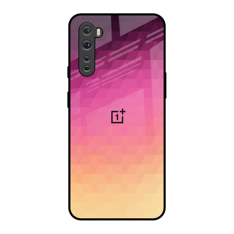 Geometric Pink Diamond OnePlus Nord Glass Back Cover Online