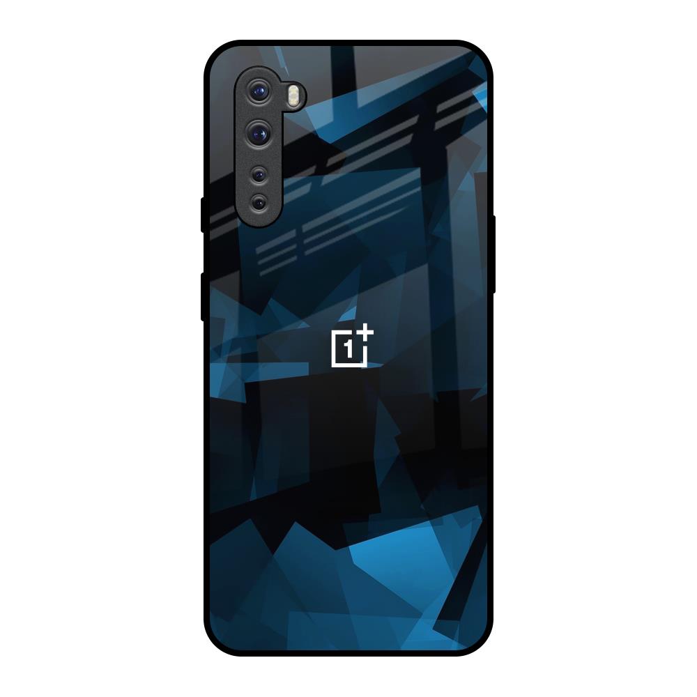 Polygonal Blue Box OnePlus Nord Glass Back Cover Online
