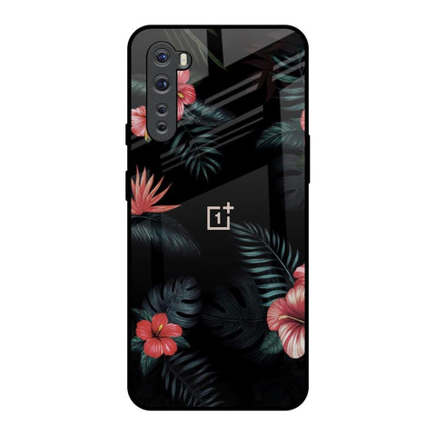 Tropical Art Flower OnePlus Nord Glass Back Cover Online