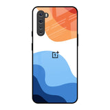 Wavy Color Pattern OnePlus Nord Glass Back Cover Online
