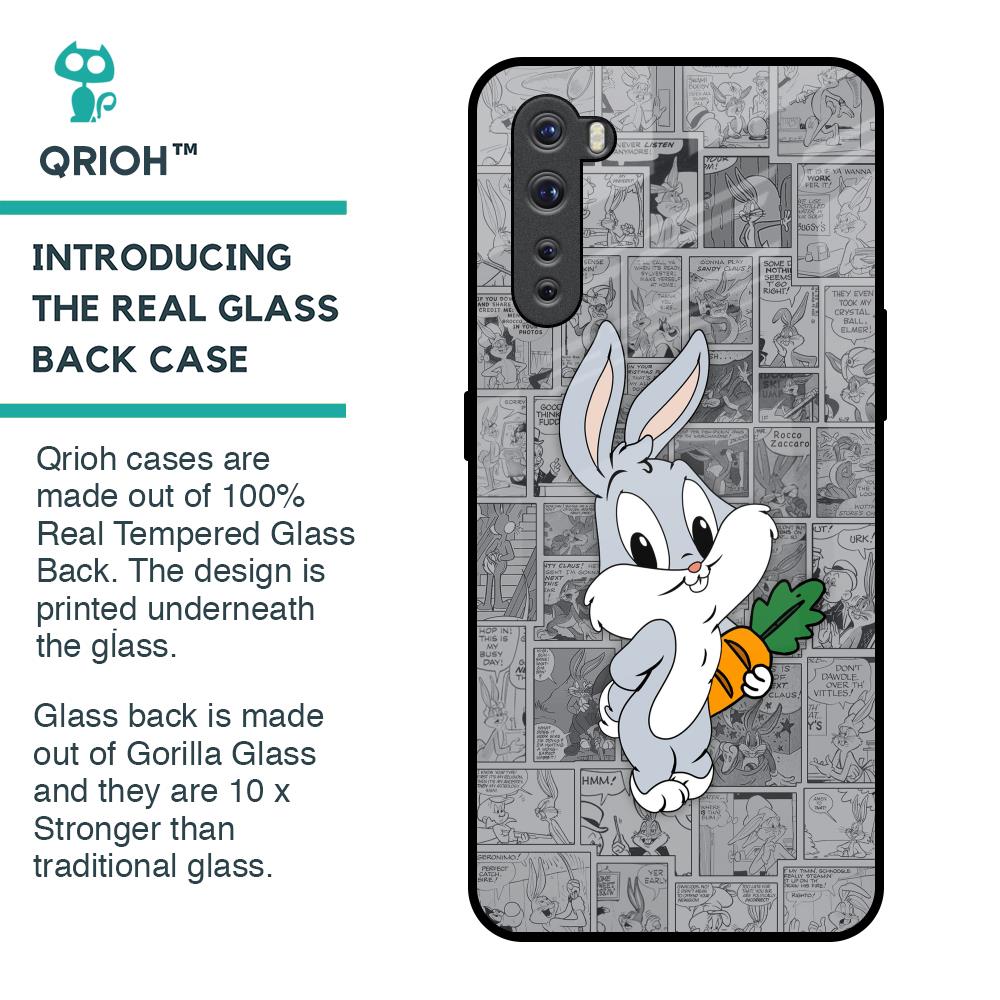 Cute Baby Bunny Glass Case for OnePlus Nord