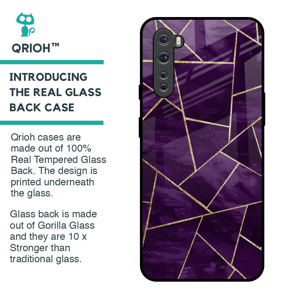 Geometric Purple Glass Case For OnePlus Nord