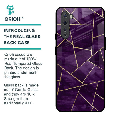 Geometric Purple Glass Case For OnePlus Nord