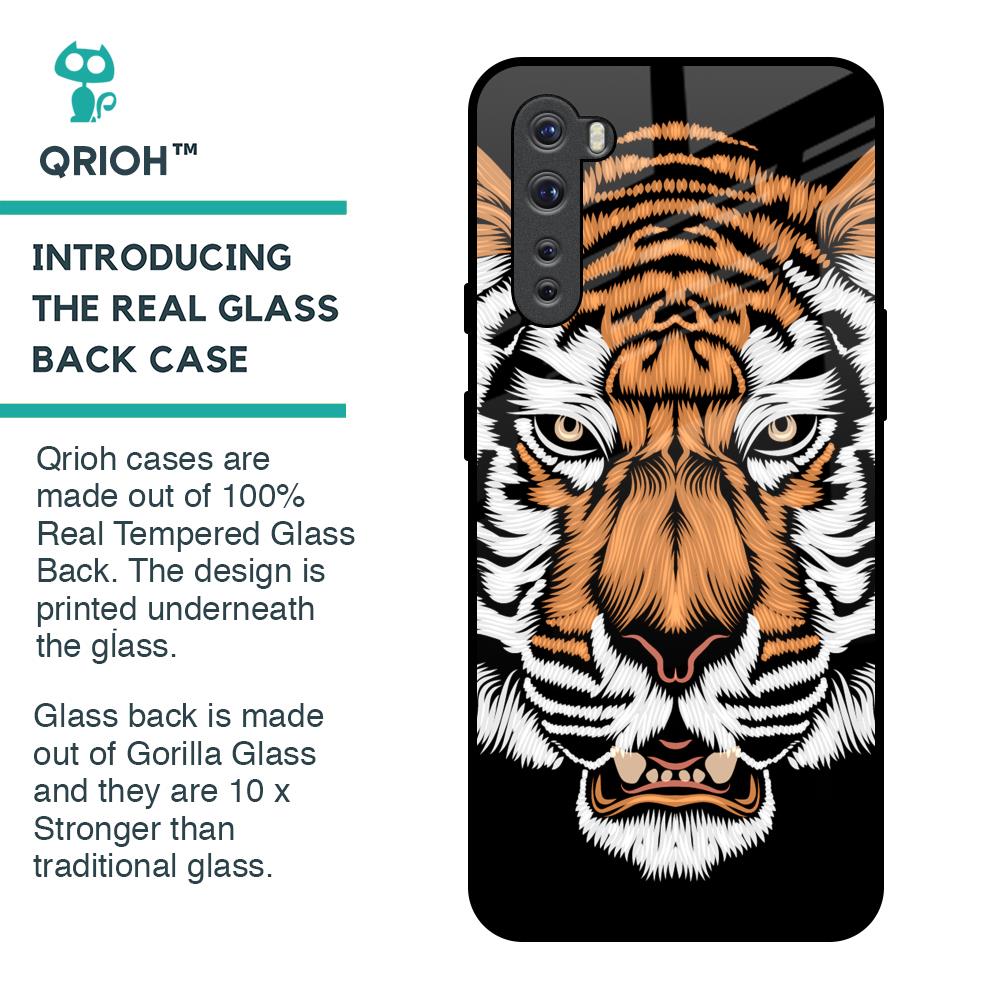 Angry Tiger Glass Case For OnePlus Nord
