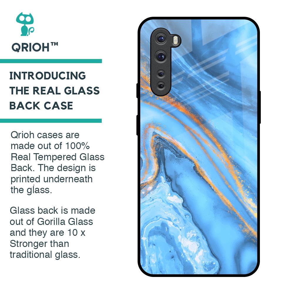 Vibrant Blue Marble Glass Case for OnePlus Nord