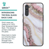 Pink & Gold Gllitter Marble Glass Case for OnePlus Nord