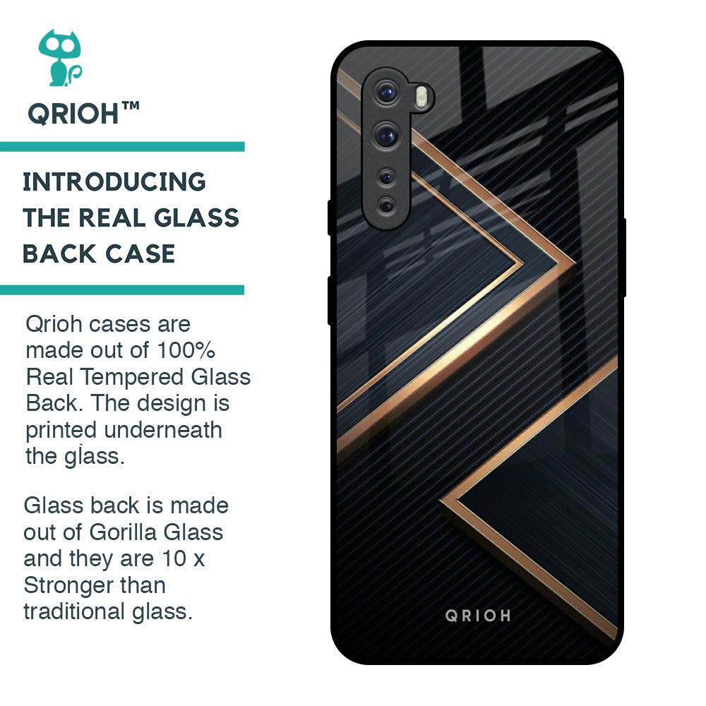 Sleek Golden & Navy Glass Case for OnePlus Nord