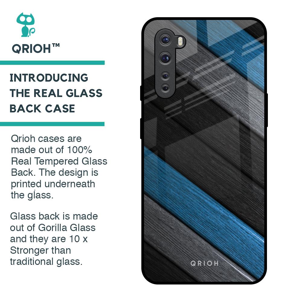 Multicolor Wooden Effect Glass Case for OnePlus Nord