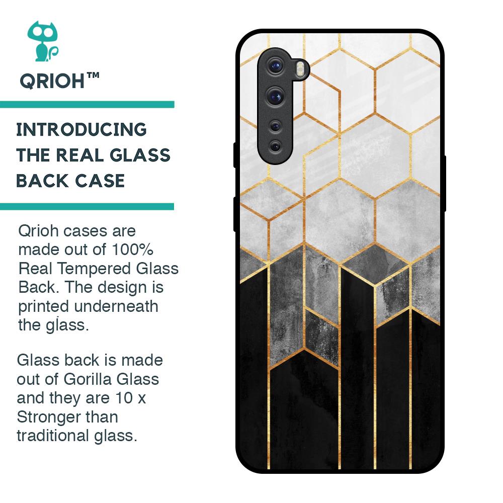 Tricolor Pattern Glass Case for OnePlus Nord