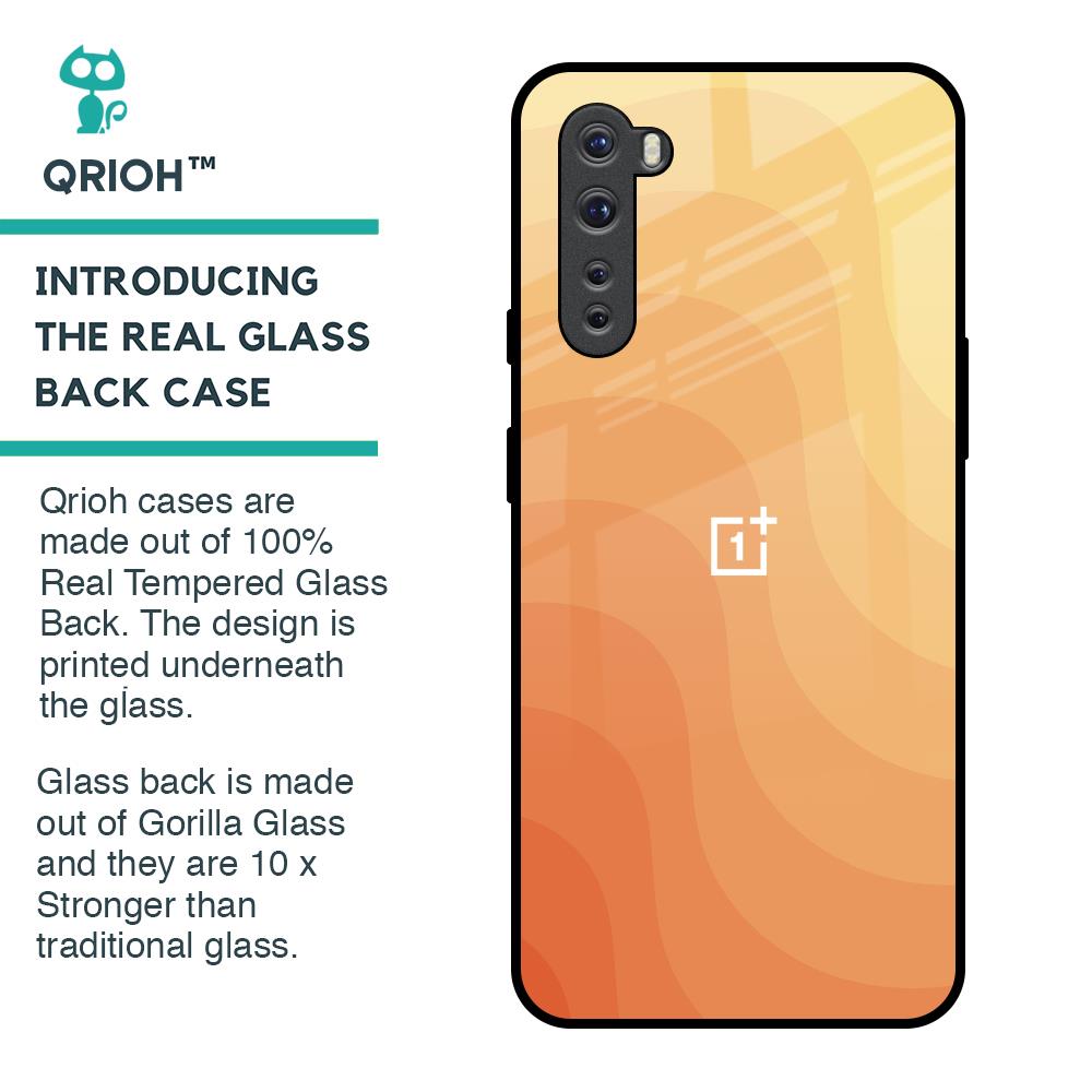 Orange Curve Pattern Glass Case for OnePlus Nord