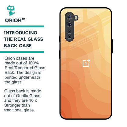 Orange Curve Pattern Glass Case for OnePlus Nord