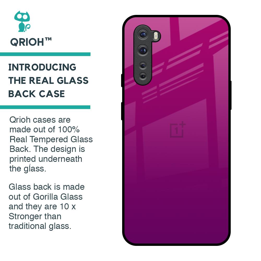 Magenta Gradient Glass Case For OnePlus Nord