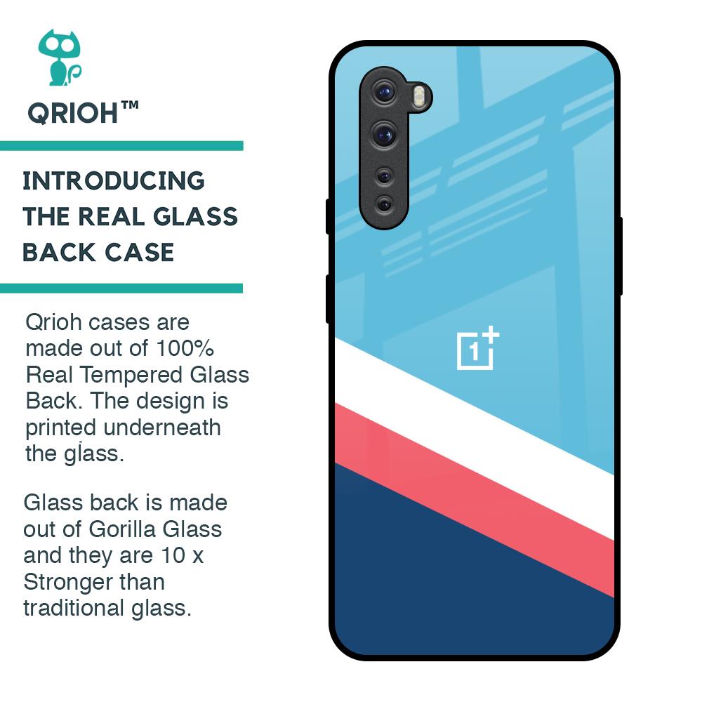 Pink & White Stripes Glass Case For OnePlus Nord