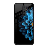 Half Blue Flower Redmi 9 prime Glass Back Cover Online