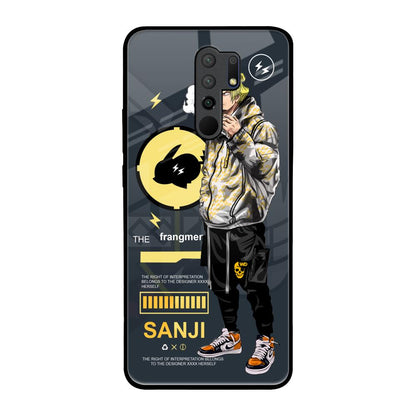 Cool Sanji Redmi 9 prime Glass Back Cover Online