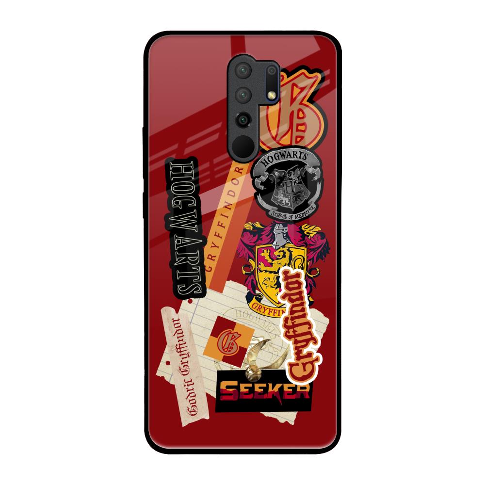 Gryffindor Redmi 9 prime Glass Back Cover Online