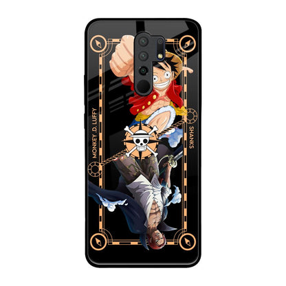 Shanks & Luffy Redmi 9 prime Glass Back Cover Online
