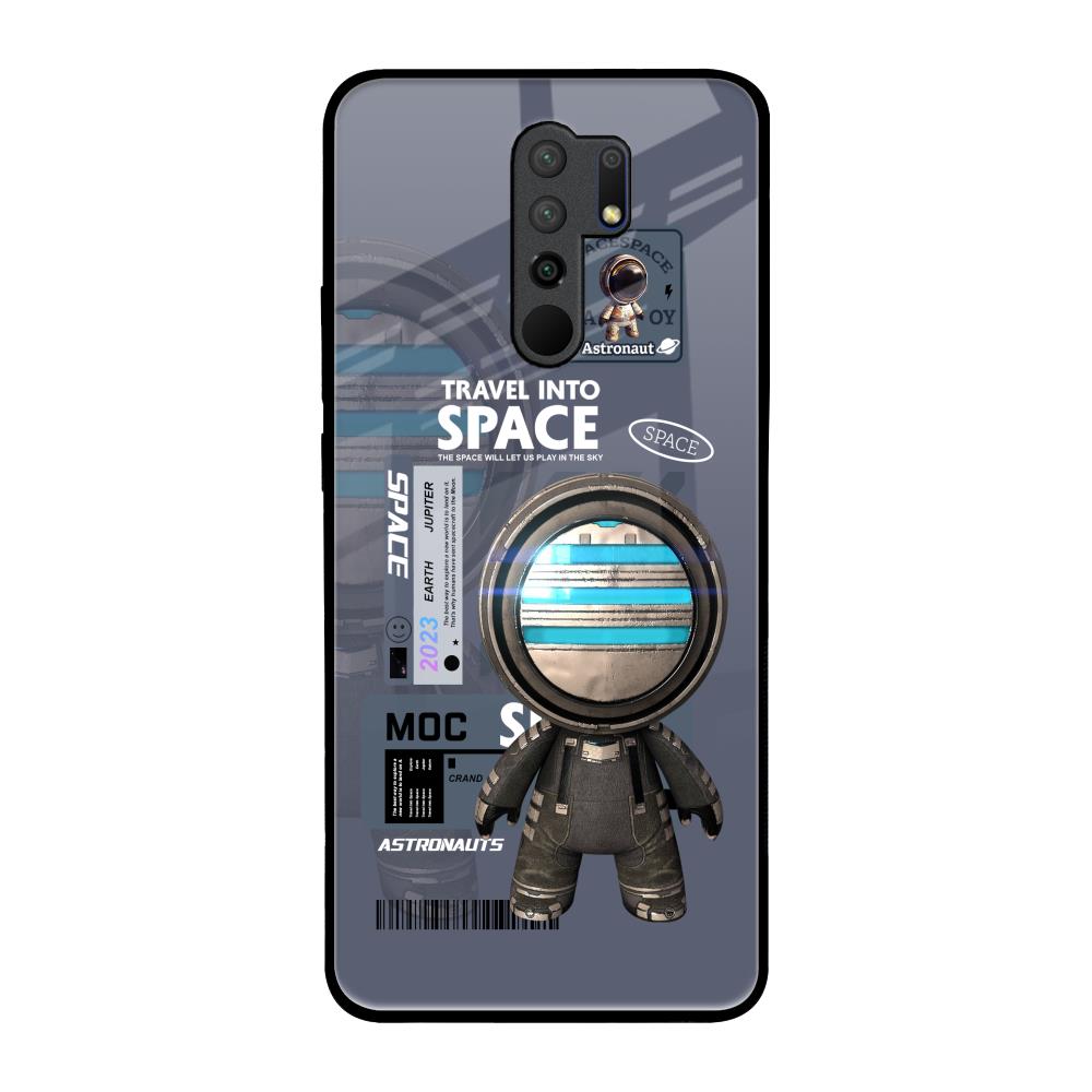 Space Travel Redmi 9 prime Glass Back Cover Online
