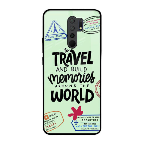 Travel Stamps Redmi 9 prime Glass Back Cover Online