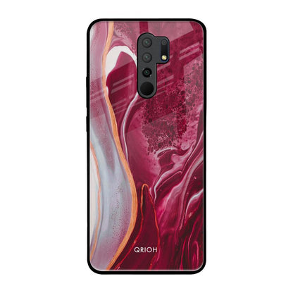 Crimson Ruby Redmi 9 prime Glass Back Cover Online