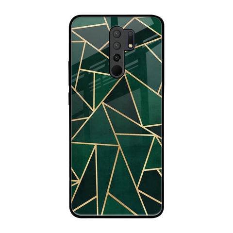 Abstract Green Redmi 9 prime Glass Back Cover Online