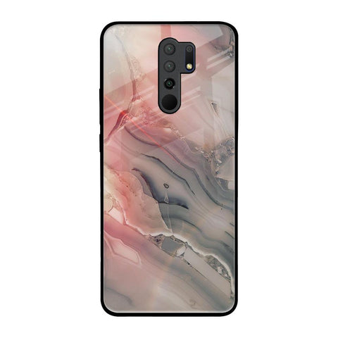 Pink And Grey Marble Redmi 9 prime Glass Back Cover Online