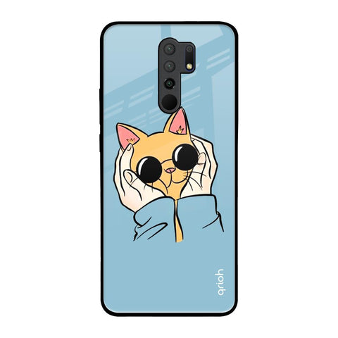 Adorable Cute Kitty Redmi 9 prime Glass Back Cover Online