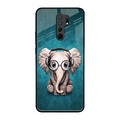 Adorable Baby Elephant Redmi 9 prime Glass Back Cover Online