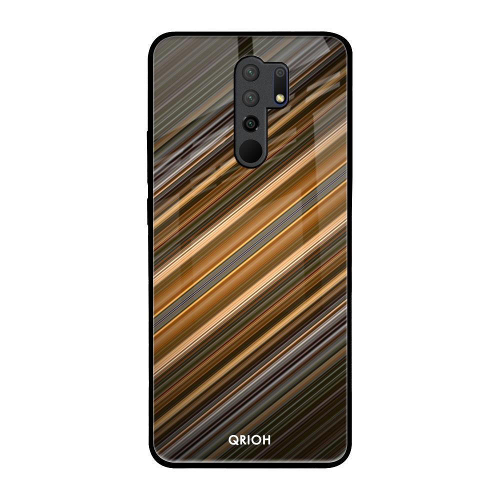 Diagonal Slash Pattern Redmi 9 prime Glass Back Cover Online