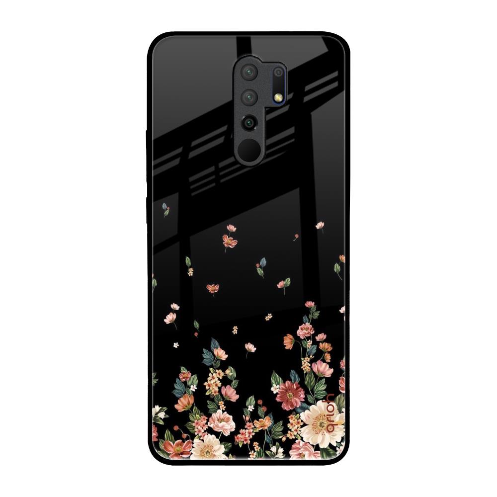 Floating Floral Print Redmi 9 prime Glass Back Cover Online