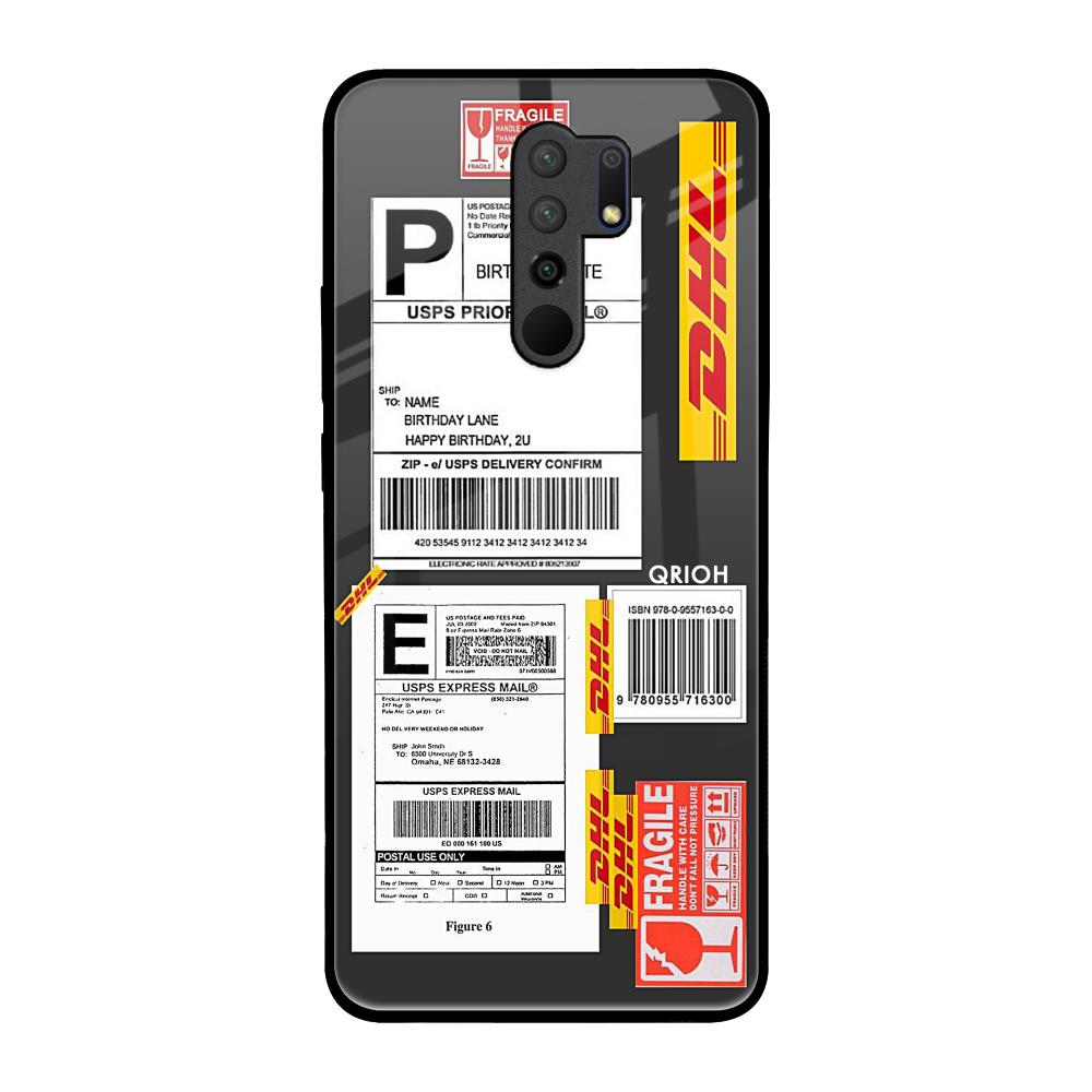 Cool Barcode Label Redmi 9 prime Glass Back Cover Online